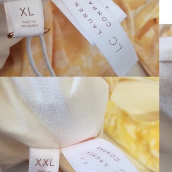 LC LAUREN CONRAD Swim Top Bralette Beach Cruise Yellow Floral - Picture 5 of 8